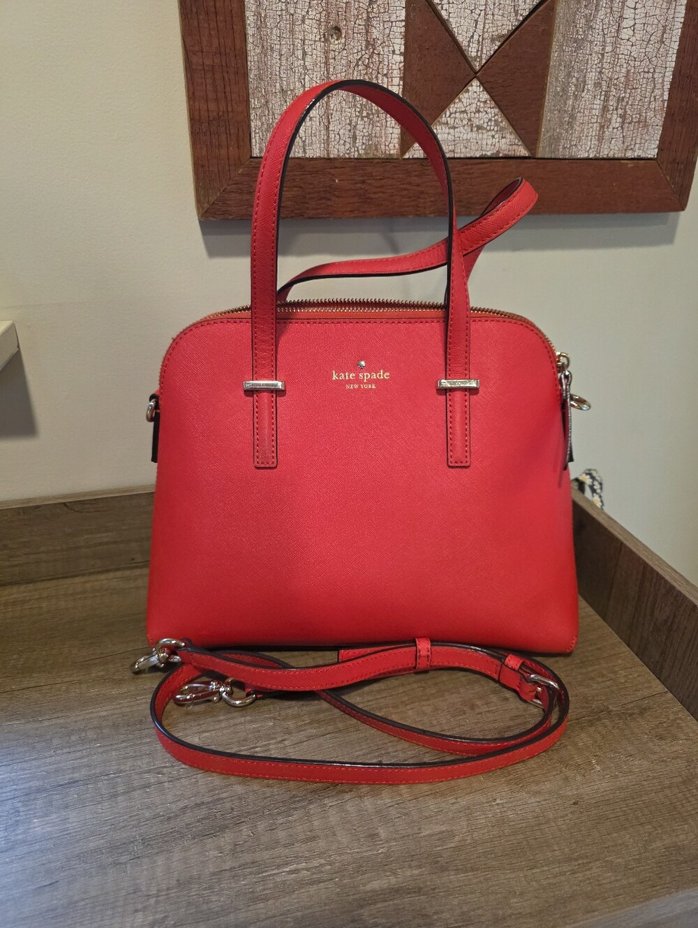 Kate Spade Red Dome Satchel Handbag
